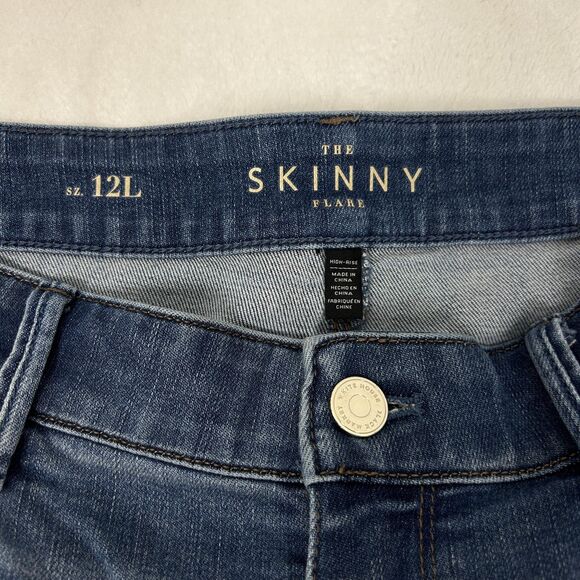 White House Black Market Jeans Womens 12L Blue The Skinny Flare Stretch Denim - Picture 6 of 11